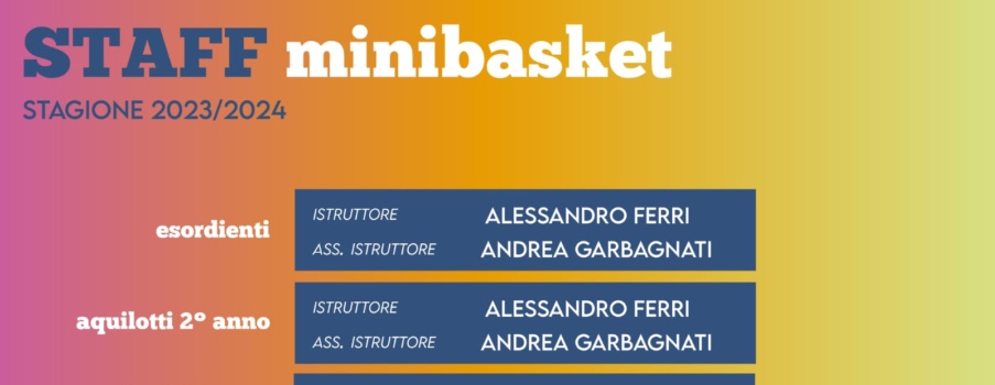 Staff Nuova Argentia Gorgonzola 2023/2024: Staff Minibasket